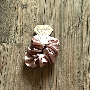 Pink silk scrunchy